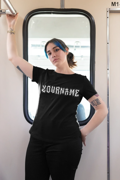 plus-size-tee-mockup-of-a-girl-with-a-nose-piercing-riding-the-train-25470