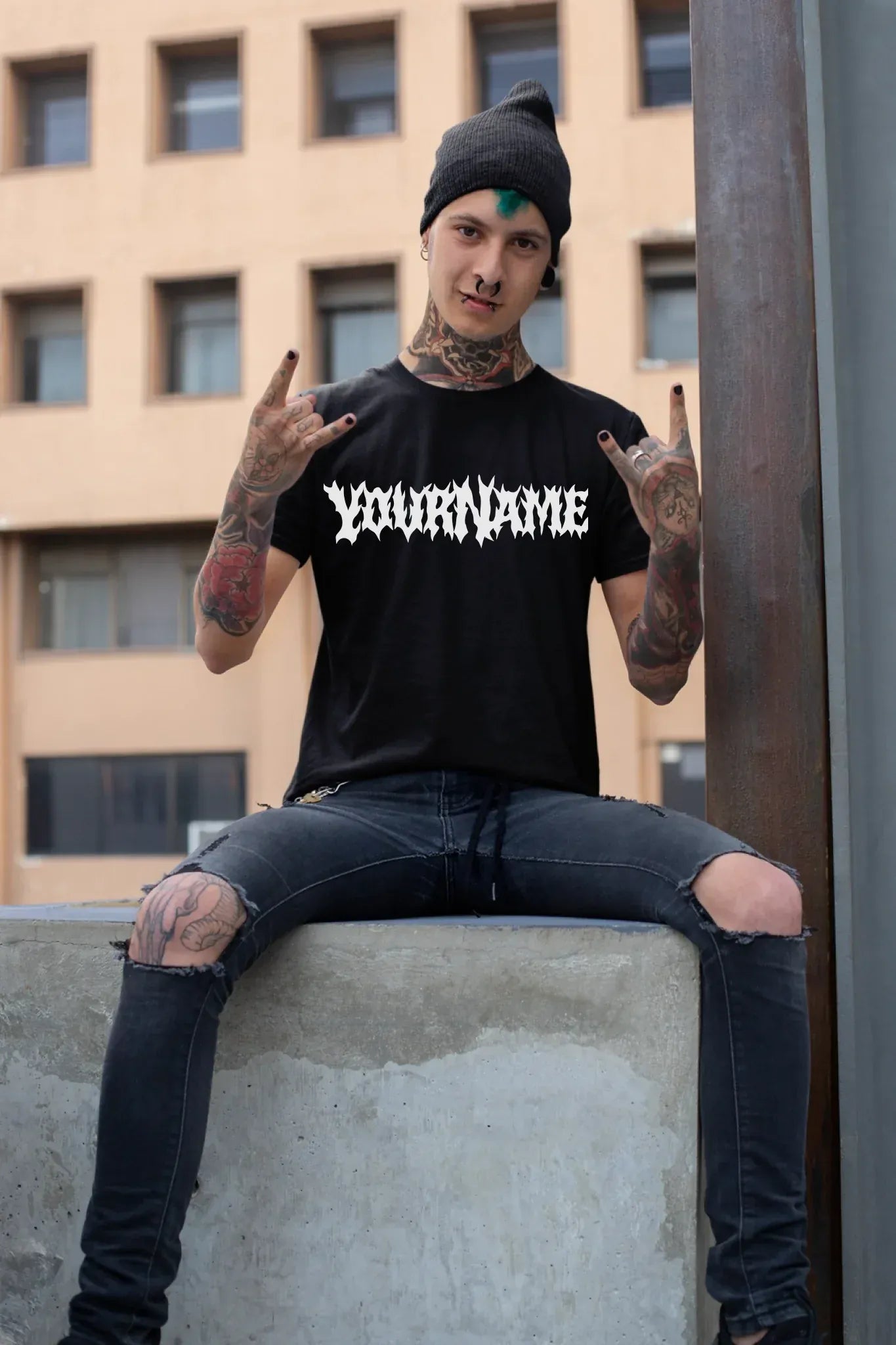 t-shirt-mockup-of-a-tattooed-man-making-a-rock-sign-26484