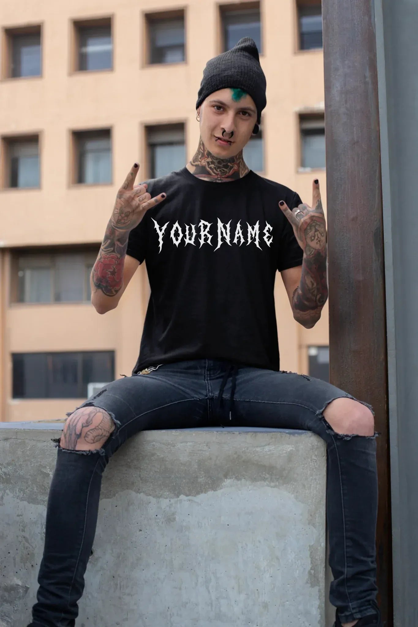 t-shirt-mockup-of-a-tattooed-man-making-a-rock-sign-26484