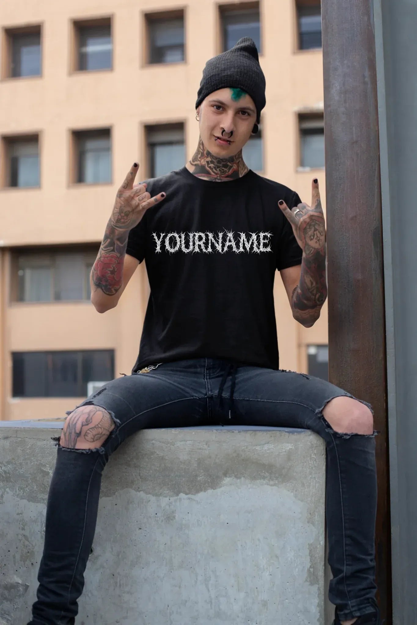 t-shirt-mockup-of-a-tattooed-man-making-a-rock-sign-26484