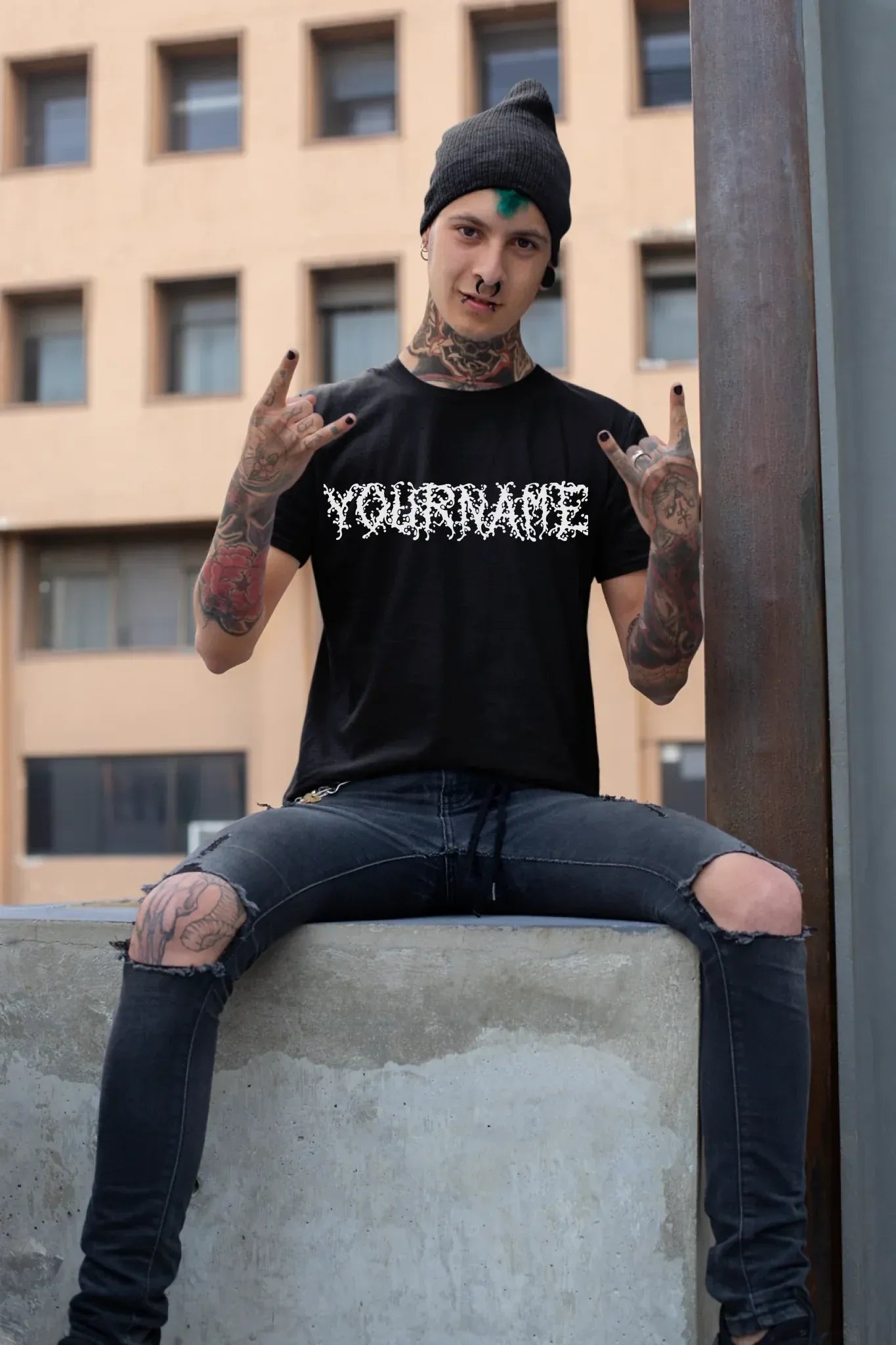t-shirt-mockup-of-a-tattooed-man-making-a-rock-sign-26484
