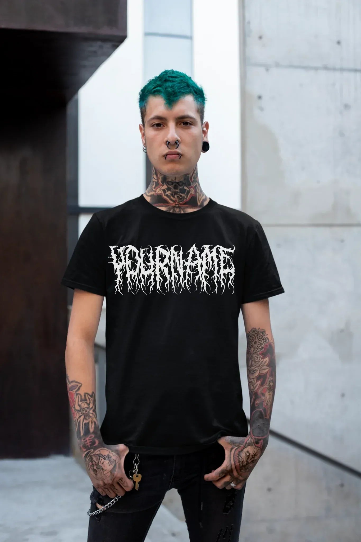 mockup-of-a-punk-man-with-a-nose-piercing-wearing-a-t-shirt-26481